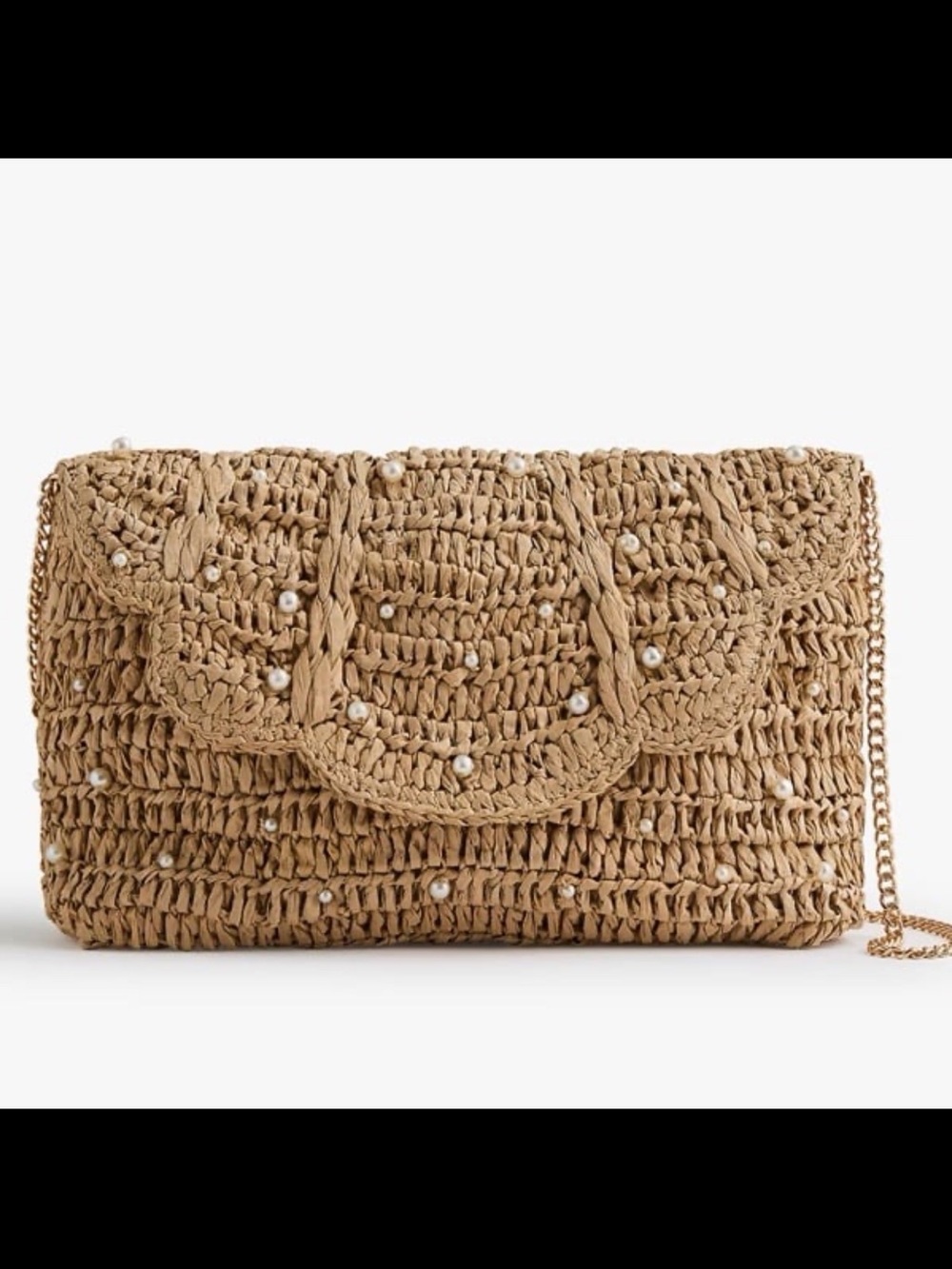 ⚡️⭐️J.Crew Straw Pearl Clutch